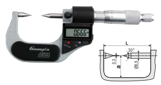广陆数显双尖头千分尺